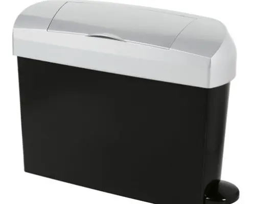 sanitary bin with a designer black and satin finish.