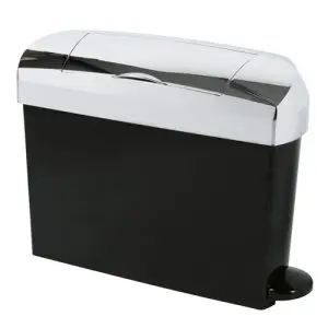 Male Hygiene bins in black with a chrome finish.