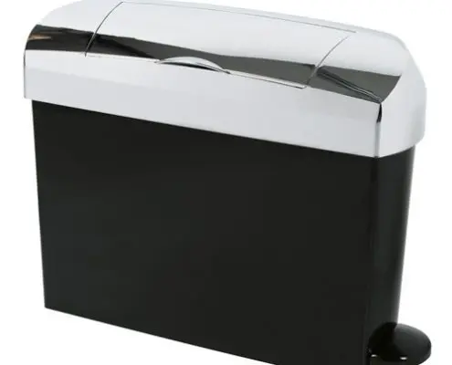 Male Hygiene bins in black with a chrome finish.